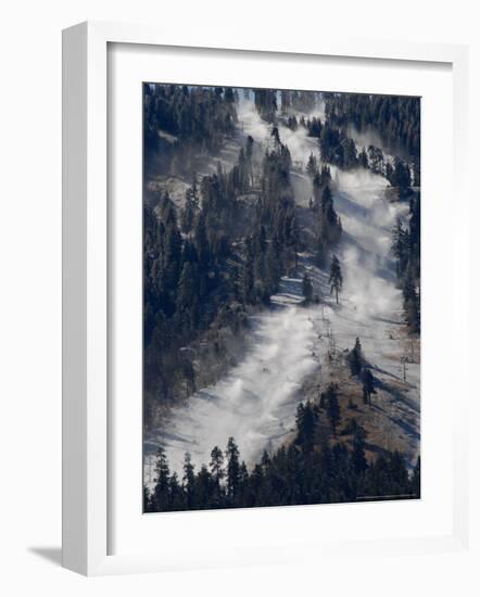 Snow Summit Ski Area in Big Bear Lake, California, Struggles to Make Artificial Snow-Adrienne Helitzer-Framed Photographic Print