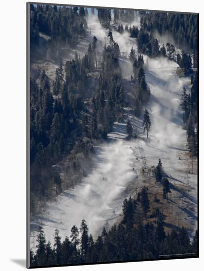 Snow Summit Ski Area in Big Bear Lake, California, Struggles to Make Artificial Snow-Adrienne Helitzer-Mounted Photographic Print