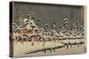 Snow View of Zojoji Temple at Shiba, 1847-1852-Utagawa Hiroshige-Stretched Canvas