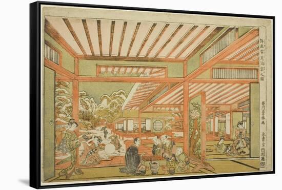 Snow-Viewing Entertainment, C.1771-Utagawa Toyoharu-Framed Stretched Canvas