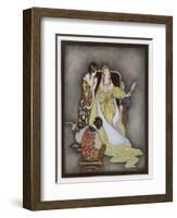 Snow White and the Seven Dwarfs (Grimm) the Queen and Her Magic Mirror-Jennie Harbour-Framed Art Print