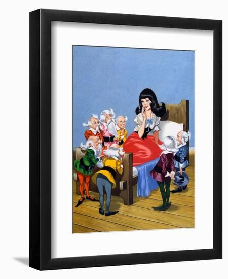 Snow-White and the Seven Dwarfs-Ron Embleton-Framed Premium Giclee Print