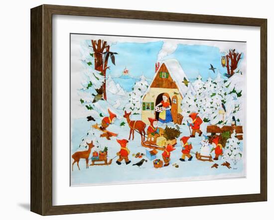 Snow White and the Seven Dwarfs-Christian Kaempf-Framed Giclee Print