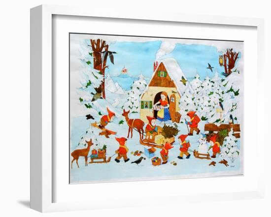 Snow White and the Seven Dwarfs-Christian Kaempf-Framed Giclee Print