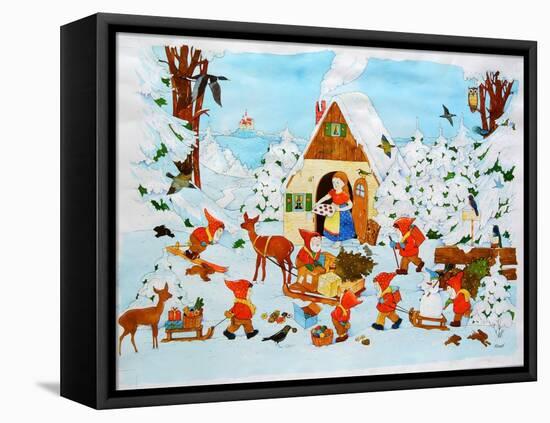 Snow White and the Seven Dwarfs-Christian Kaempf-Framed Stretched Canvas