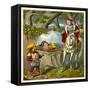 Snow White in Glass Case-null-Framed Stretched Canvas