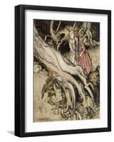 Snow White, Rose Red-Arthur Rackham-Framed Art Print