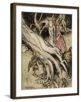 Snow White, Rose Red-Arthur Rackham-Framed Art Print