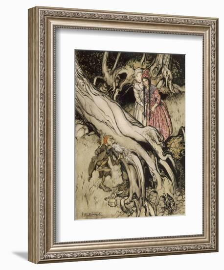 Snow White, Rose Red-Arthur Rackham-Framed Art Print