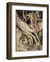 Snow White, Rose Red-Arthur Rackham-Framed Art Print