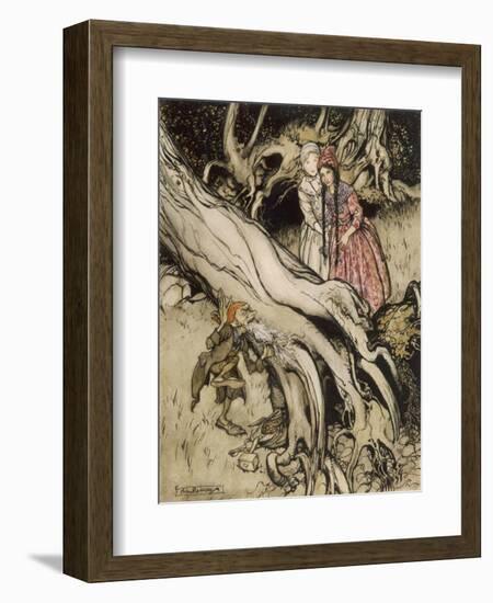 Snow White, Rose Red-Arthur Rackham-Framed Art Print