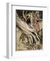 Snow White, Rose Red-Arthur Rackham-Framed Art Print