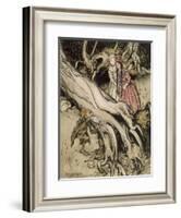 Snow White, Rose Red-Arthur Rackham-Framed Art Print
