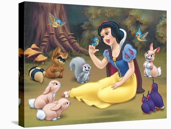 Snow White's Forest Friends-null-Stretched Canvas