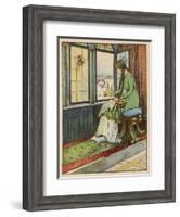 Snow White's Mother Pricks Her Finger-Willy Planck-Framed Art Print