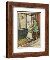 Snow White's Mother Pricks Her Finger-Willy Planck-Framed Art Print