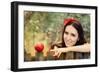 Snow White with Red Apple Fairy Tale Portrait-Nicoleta Ionescu-Framed Photographic Print