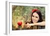 Snow White with Red Apple Fairy Tale Portrait-Nicoleta Ionescu-Framed Photographic Print