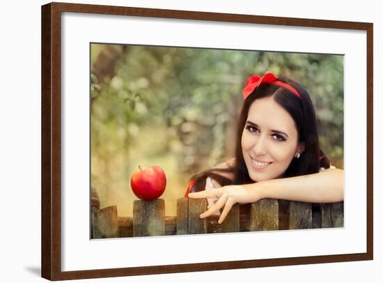 Snow White with Red Apple Fairy Tale Portrait-Nicoleta Ionescu-Framed Photographic Print