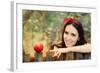 Snow White with Red Apple Fairy Tale Portrait-Nicoleta Ionescu-Framed Photographic Print