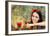 Snow White with Red Apple Fairy Tale Portrait-Nicoleta Ionescu-Framed Photographic Print