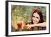 Snow White with Red Apple Fairy Tale Portrait-Nicoleta Ionescu-Framed Photographic Print