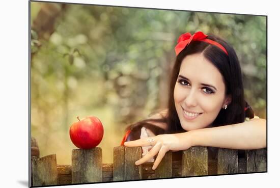 Snow White with Red Apple Fairy Tale Portrait-Nicoleta Ionescu-Mounted Photographic Print