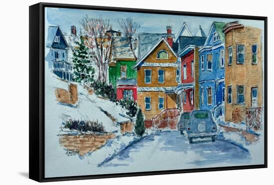 Snow, Wright St., Stapleton-Anthony Butera-Framed Stretched Canvas