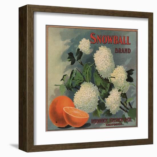 Snowball Brand - Ruddock, California - Citrus Crate Label-Lantern Press-Framed Art Print