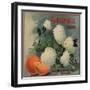 Snowball Brand - Ruddock, California - Citrus Crate Label-Lantern Press-Framed Art Print