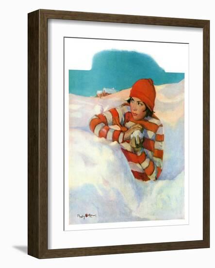 "Snowball Fight,"February 18, 1928-Penrhyn Stanlaws-Framed Giclee Print