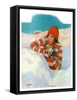 "Snowball Fight,"February 18, 1928-Penrhyn Stanlaws-Framed Stretched Canvas