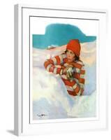 "Snowball Fight,"February 18, 1928-Penrhyn Stanlaws-Framed Giclee Print