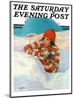 "Snowball Fight," Saturday Evening Post Cover, February 18, 1928-Penrhyn Stanlaws-Mounted Giclee Print