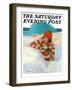 "Snowball Fight," Saturday Evening Post Cover, February 18, 1928-Penrhyn Stanlaws-Framed Giclee Print