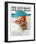 "Snowball Fight," Saturday Evening Post Cover, February 18, 1928-Penrhyn Stanlaws-Framed Giclee Print