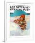 "Snowball Fight," Saturday Evening Post Cover, February 18, 1928-Penrhyn Stanlaws-Framed Giclee Print