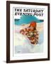 "Snowball Fight," Saturday Evening Post Cover, February 18, 1928-Penrhyn Stanlaws-Framed Giclee Print
