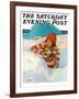 "Snowball Fight," Saturday Evening Post Cover, February 18, 1928-Penrhyn Stanlaws-Framed Giclee Print