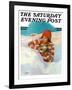 "Snowball Fight," Saturday Evening Post Cover, February 18, 1928-Penrhyn Stanlaws-Framed Giclee Print