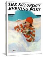 "Snowball Fight," Saturday Evening Post Cover, February 18, 1928-Penrhyn Stanlaws-Stretched Canvas