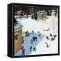 "Snowball Recess", February 4, 1956-John Clymer-Framed Stretched Canvas