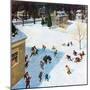 "Snowball Recess", February 4, 1956-John Clymer-Mounted Premium Giclee Print