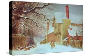 Snowballing at Tiddlington-William W. Quatremain-Stretched Canvas