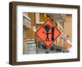 Snowboard Shop Sign, Courchevel 1850, French Alps, Savoie, France-Walter Bibikow-Framed Photographic Print