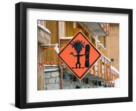 Snowboard Shop Sign, Courchevel 1850, French Alps, Savoie, France-Walter Bibikow-Framed Photographic Print