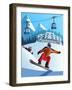 Snowboard Winter Resort-Nikola Knezevic-Framed Art Print