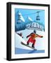 Snowboard Winter Resort-Nikola Knezevic-Framed Art Print