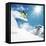 Snowboarder At Jump Inhigh Mountains At Sunny Day-dellm60-Framed Stretched Canvas