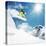 Snowboarder At Jump Inhigh Mountains At Sunny Day-dellm60-Stretched Canvas